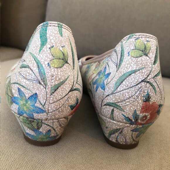 Gabor Rayah Printed Leather Shoes / Ballet Flat / Low Wedge, Size EU 39 / US 8.5 - Picture 4 of 9